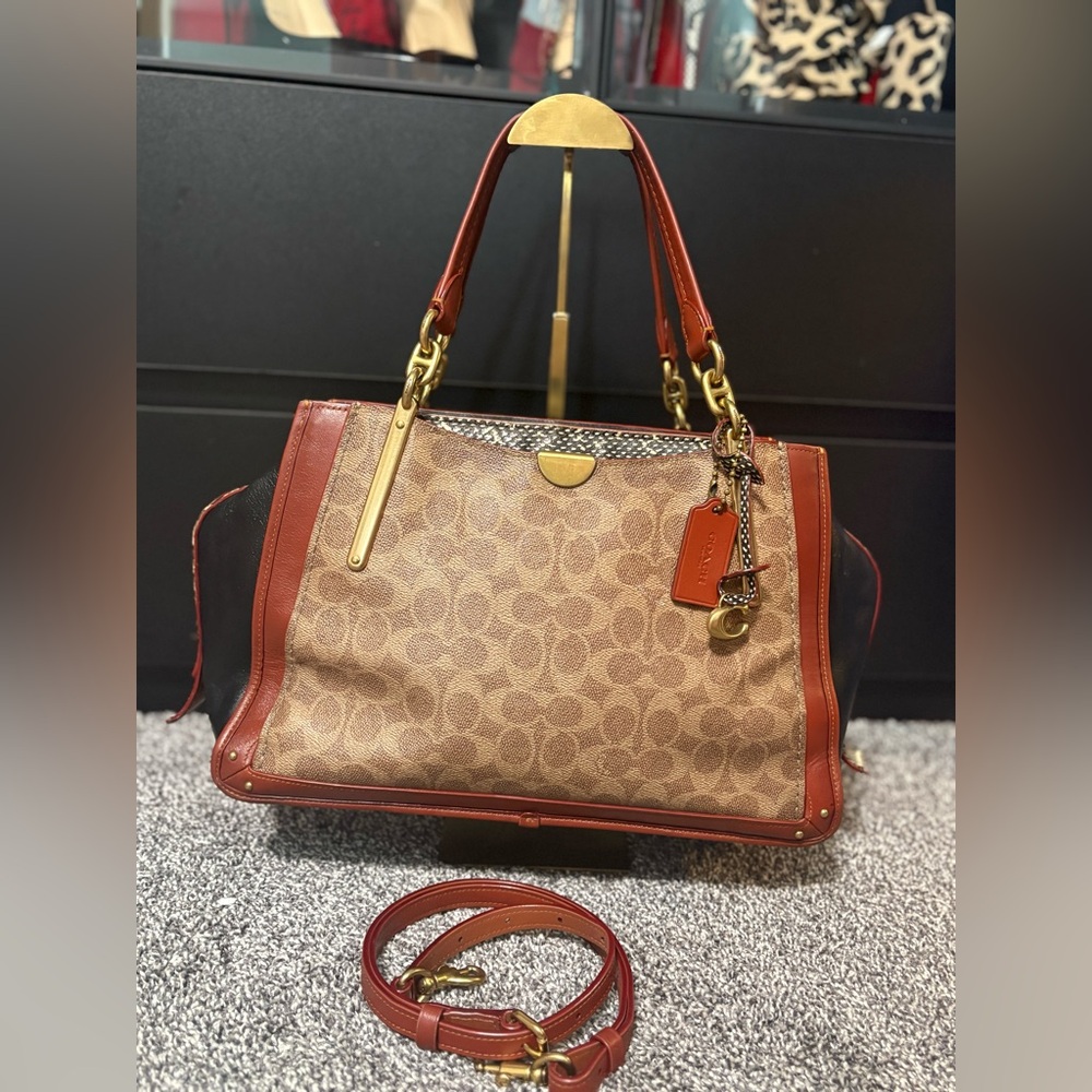 Coach Dreamer 36 signature canvas with refined calf leather and snakeskin - Picture 7 of 15